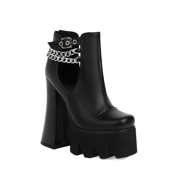 Sandalias Tacón Alto Grueso Punta Abierta para Mujer - Image 8