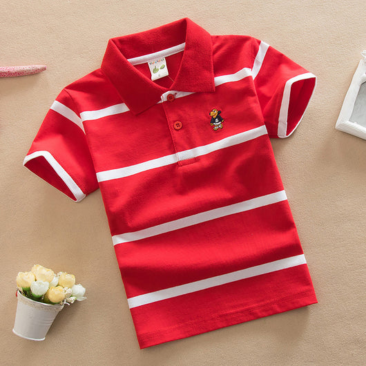 Polo Manga Corta Estilo Universitario para Niños - Image 17