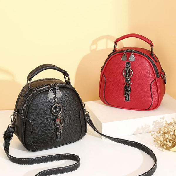 Bolso de Hombro Grande con Bandolera y Diseño Redondo Compacto