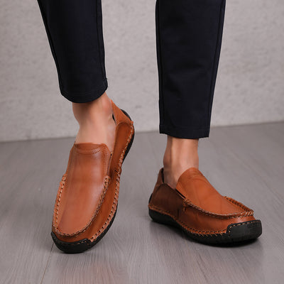 Mocasines Hombre Cuero Ligeros Antideslizantes Sin Cordones - Image 5