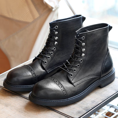 Zapatos Casuales de Cuero para Hombre con Suela Gruesa - Image 11