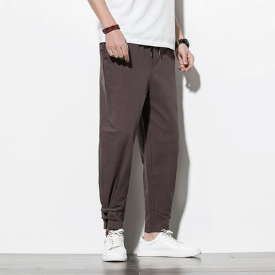 Pantalones Deportivos Hombre Algodón Lino Estilo Asiático - Image 14