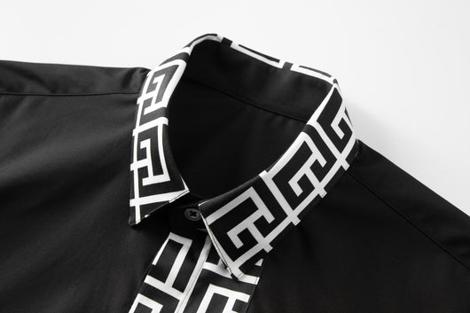 Camisa Manga Larga Algodón Hombre con Estampado Dorsal y Panel Frontal Contraste - Image 11