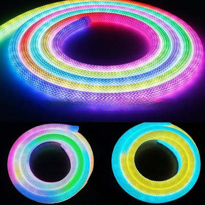 Cinturón Luminoso 360° de Malla Flexible con Luz Neón Multicolor Impermeable - Image 4