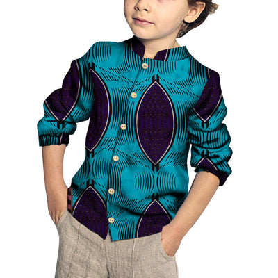Camisa de Algodón para Niño con Estampado y Patchwork Moderno - Image 9