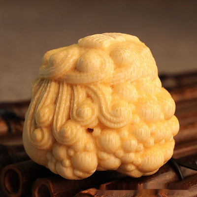 Figura de Sapo Dorado Tallada en Bamboo Macizo - Adorno Princesa de la Fortuna - Image 4