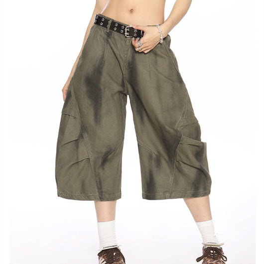Shorts de Trabajo Vintage Teñido Artesanal para Mujer - Image 4