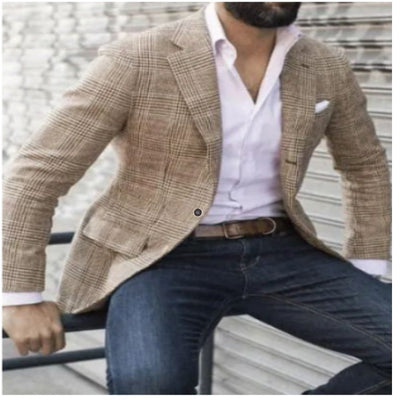 Saco de Cuadros Slim Fit para Hombre - Estilo Casual Moderno - Image 4