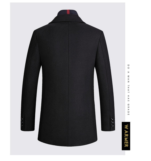 Blazer Casual para Hombre con Solapa y Bufanda de Lana - Image 15