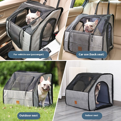 Jaula Portátil Plegable para Mascotas en Auto con Colchoneta Impermeable - Image 5