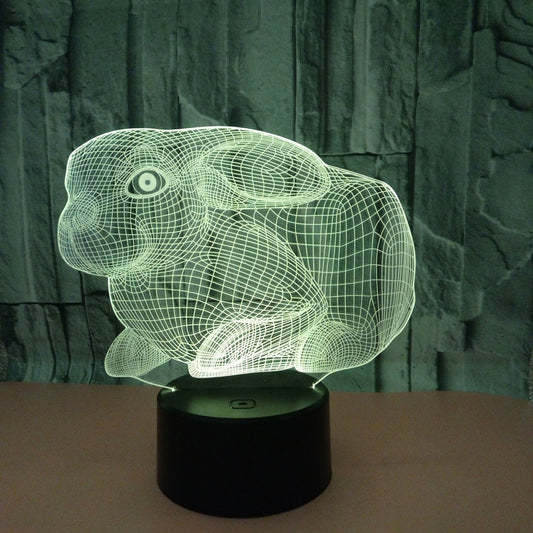 Lámpara 3D Conejo con Control Remoto y Luz Nocturna Táctil - Image 2