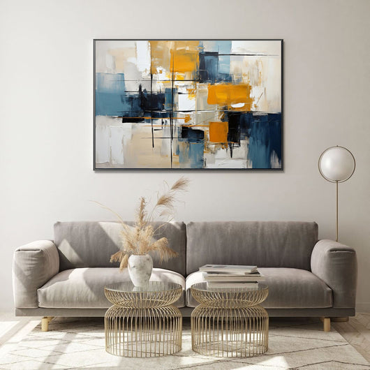 Cuadro Abstracto Moderno al Óleo Texturizado 3D - Arte Pintado a Mano para Sala de Estar