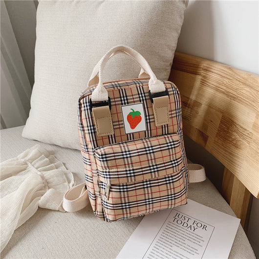 Mochila Infantil Cuadriculada con Diseño de Caricaturas - Image 17