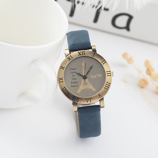 Reloj de Cuero Versátil con Números Romanos para Estudiantes - Image 5