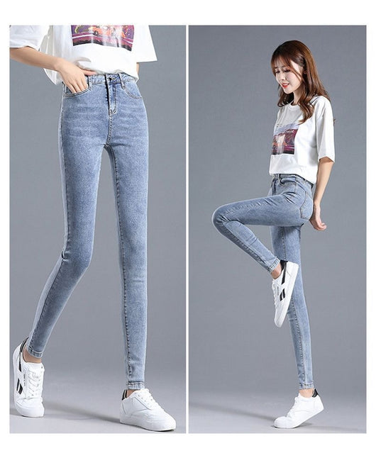 Jeans de Cintura Alta Ajustados para Mujer con Forro de Polar - Image 39