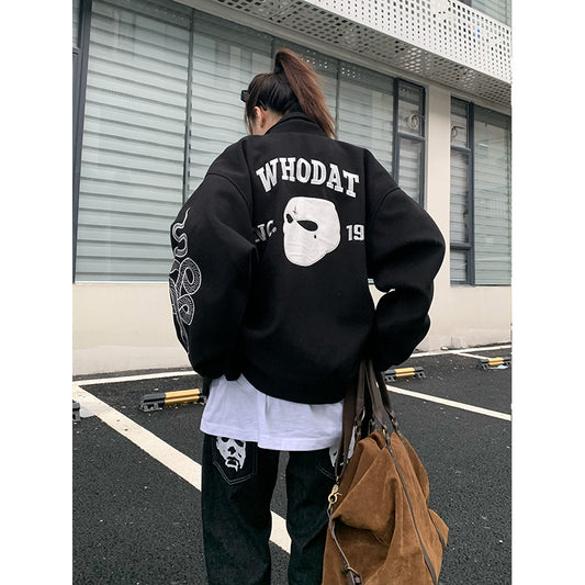 Chaqueta Suelta Estilo Street con Letras - Image 2