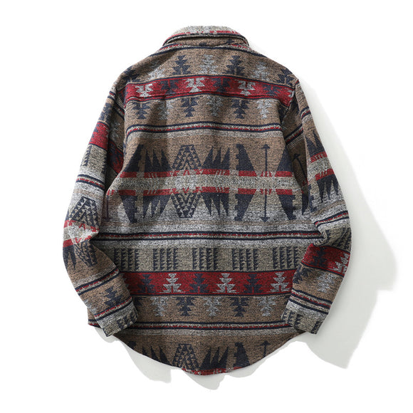 Chaqueta de Lana Escocesa Cálida para Hombre - Manga Larga