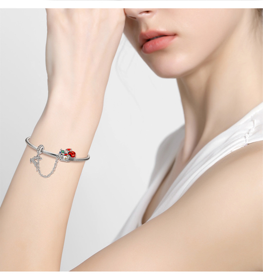 Pulsera de Plata S925 Navidad con Protección Reno y Papá Noel - Accesorios DIY - Image 10