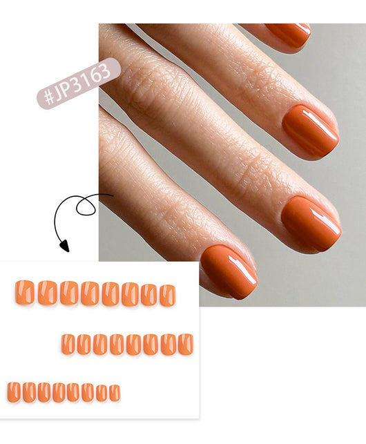 Uñas Postizas Cuadradas Cortas Color Sólido Clásico - Image 19