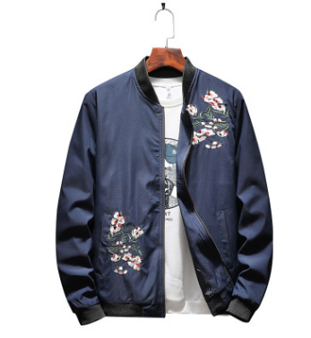 Chaqueta Beisbolera Delgada Primavera Otoño Hombre - Estilo Casual Slim con Bordado