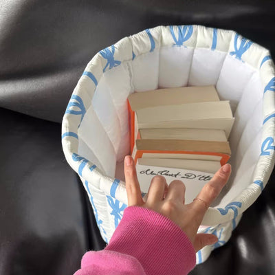 Canasta de Almacenamiento Acolchada con Lazo - Image 19