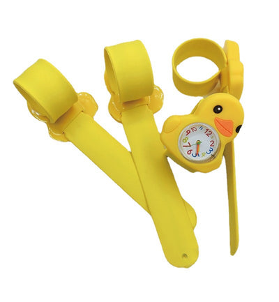 Reloj de Cuarzo Infantil Pato Amarillo PVC con Diseño Aplaudidor - Image 4