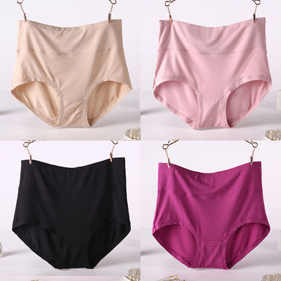 Pack 4 Pantaletas Cintura Alta Viscosa Suave Colores Lisos Mujer - Image 9