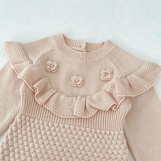Pelele Tejido para Bebé con Diseño Floral, Piña y Cuadros - Manga Larga en Lana - Image 19