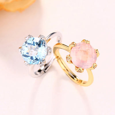 Anillo de Loto con Piedra Hibisco y Incrustaciones de Gemas - Image 7