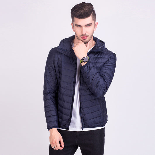Chaqueta de Plumas Ligera para Hombre con Capucha Estilo Coreano - Image 16