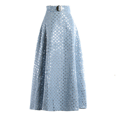 Falda Vaquera Midi con Bordados Elegantes - Image 13