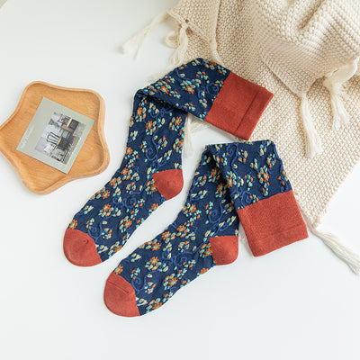 Calcetines Largos de Algodón Peinado con Diseño Floral para Otoño e Invierno - Image 15