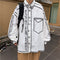 Men's Long Sleeve Graffiti Hand-Painted T-Shirt Spring Autumn