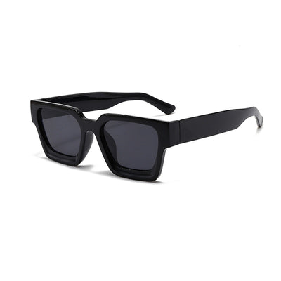 Olive green rectangular sunglasses with dark gray lenses, featuring a thick, modern frame design. - Image 4