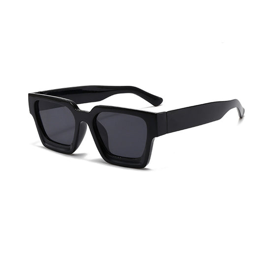 Olive green rectangular sunglasses with dark gray lenses, featuring a thick, modern frame design. - Image 4