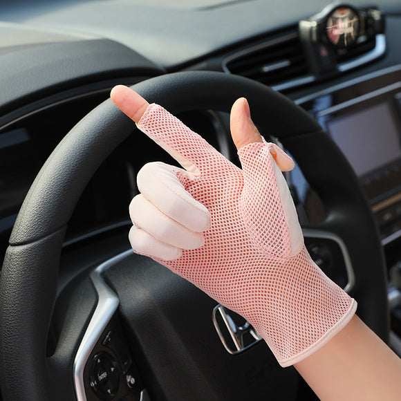 Guantes de Seda Helada con Protección Solar UV para Mujer
