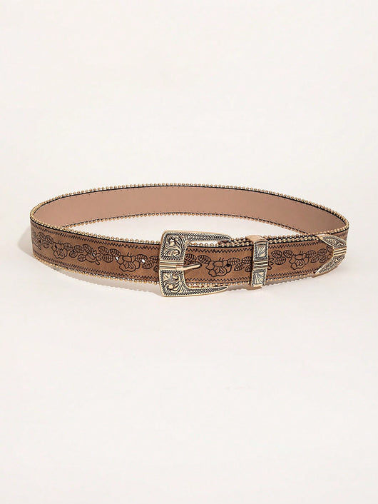 Cinturón Vaquero Mujer con Patrón Retro - Estilo Occidental PU - Image 17