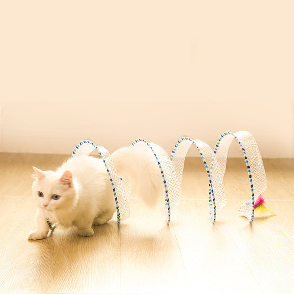 Túnel Plegable para Gatos con Juguetes Integrados