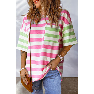 Camiseta Suelta Dopamina Mujer - Cuello Redondo Casual Europeo - Image 2