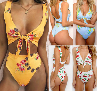 Bikini Reversible con Nudos - Traje de Baño Dos en Uno