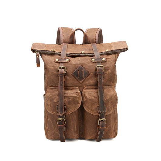 Mochila Vintage de Cuero Crazy Horse Impermeable con Gran Capacidad - Image 10