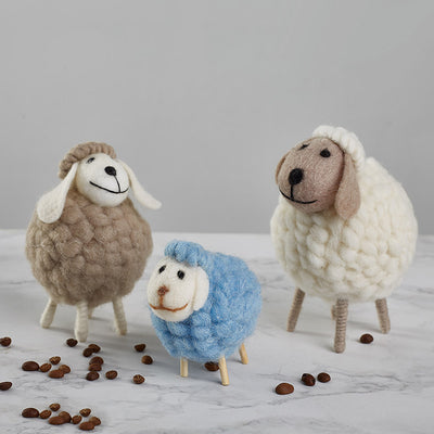 Figuras Decorativas de Fieltro Oveja Miniatura para Fiestas y Decoración del Hogar - Image 18