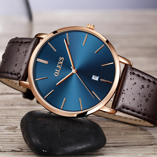 Reloj de Lujo para Hombre con Correa de Cuero, Resistente al Agua - Image 2
