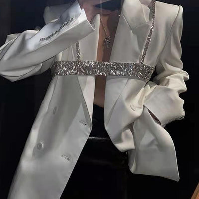 Blazer Doble Botonadura Blanco para Mujer - Traje Ejecutivo - Image 3