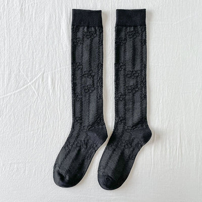 Calcetines Retro Lolita Malla Hueca Rayas Verticales Primavera Verano - Image 21