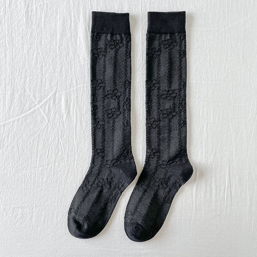 Calcetines Retro Lolita Malla Hueca Rayas Verticales Primavera Verano - Image 21
