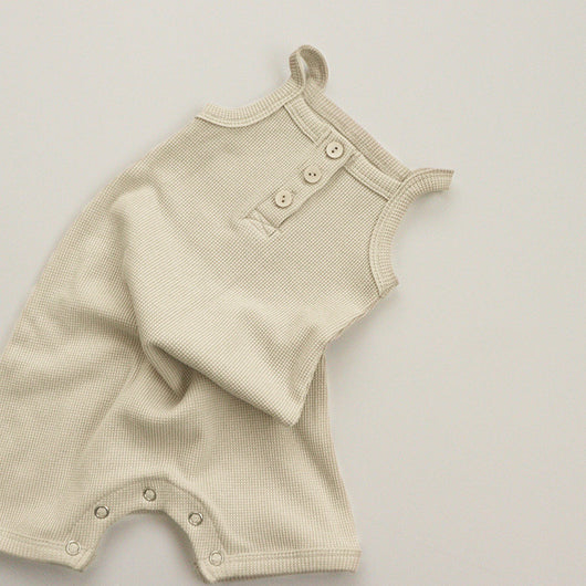 Pijama Romper de Algodón Waffle para Bebé - Diseño Fresco y Cómodo - Image 5