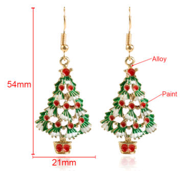 Aretes Navideños Árbol de Navidad - Pendientes Elegantes para Fiestas - Image 4