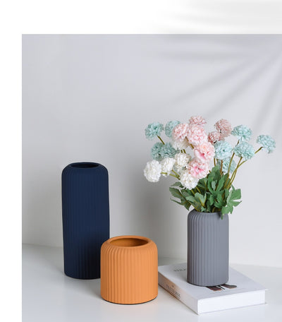 Jarrón Cerámico Minimalista Morandi Boca Ancha para Flores Secas - Image 14