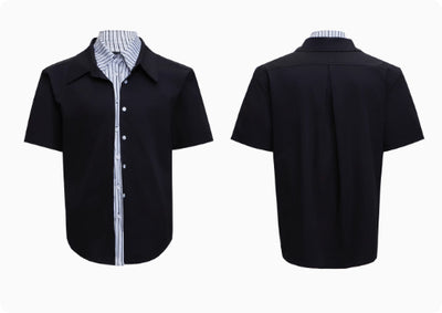 Camisa de Hombre con Parches Contrastantes y Rayas - Image 9